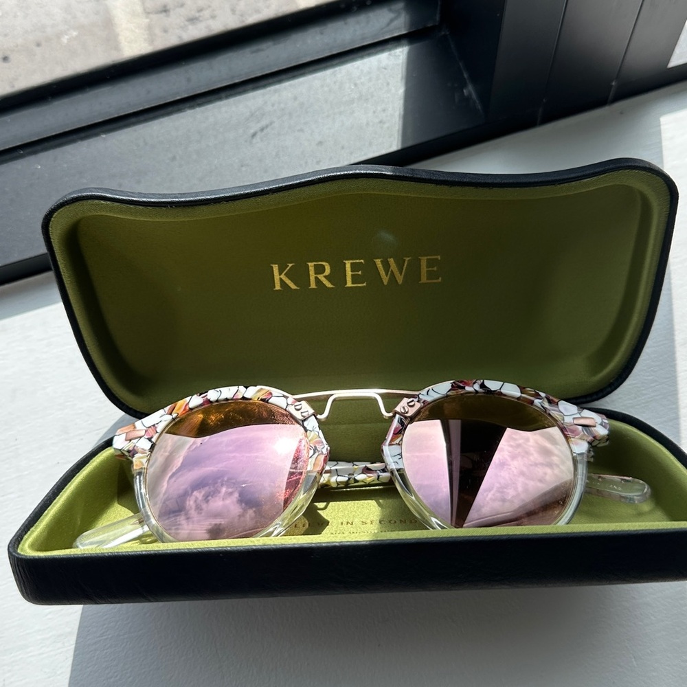 KREWE ST. LOUIS MIRRORED ROUND GLASSES